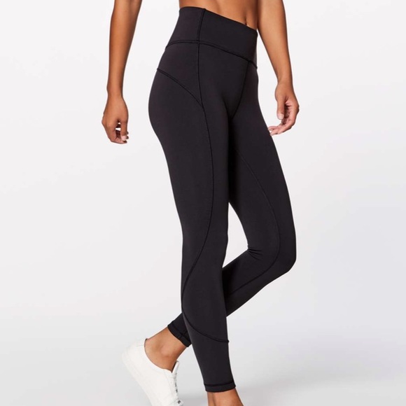 Lululemon In Movement 7/8 Tight Everlux 25 Black Women’s Size 4 - Picture 1 of 8